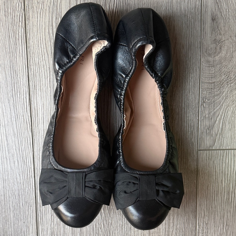 Black Bow Ballet Flats - Women's Comfortable Slip-On